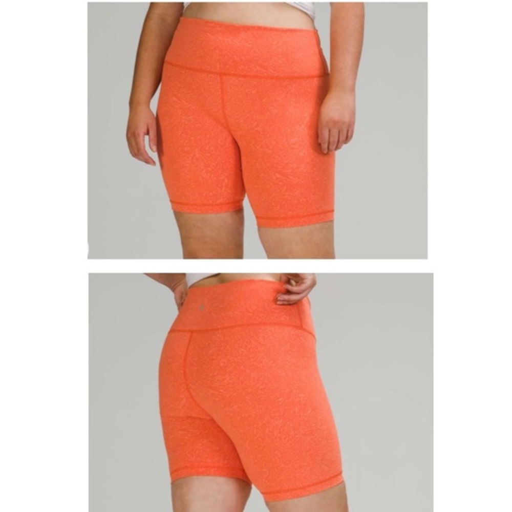 Lululemon Wunder Train High Rise Short 8" Crunch Warm Coral Sz 6
